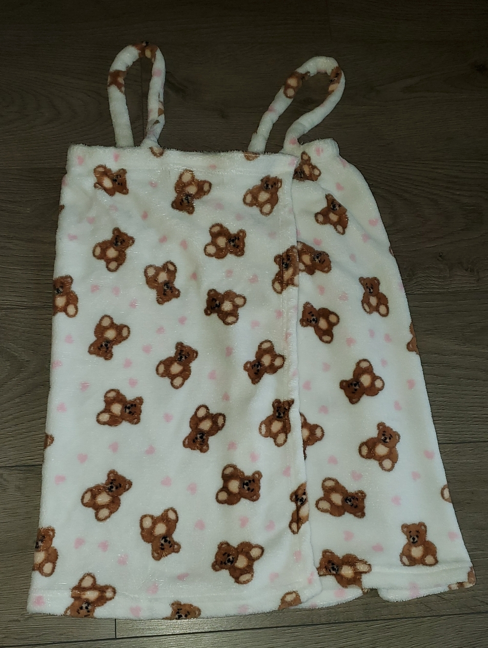 Teddy Bear Print Strap Towel With Velcro